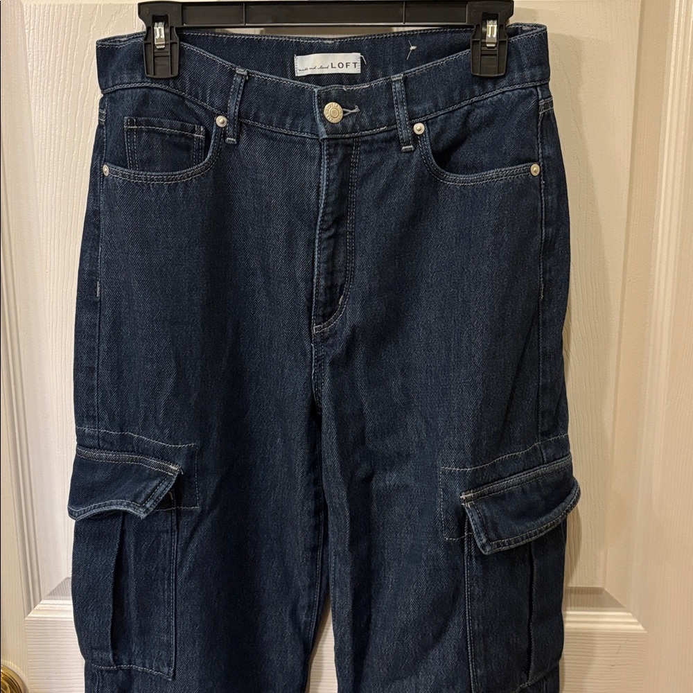 LOFT Dark Blue Flare & Wide Leg Jeans Size 4